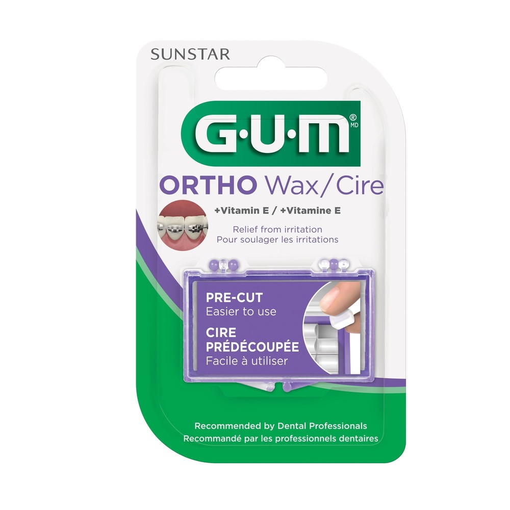 GUM Ortho Wax Unflavored with Vitamin E Unisex 3 Pack NEW